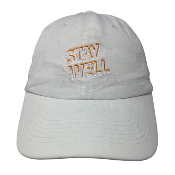 Stay Well Slideback Hat White OSFA Adjustable Embroidered Quake City Caps Cotton - Picture 1 of 8